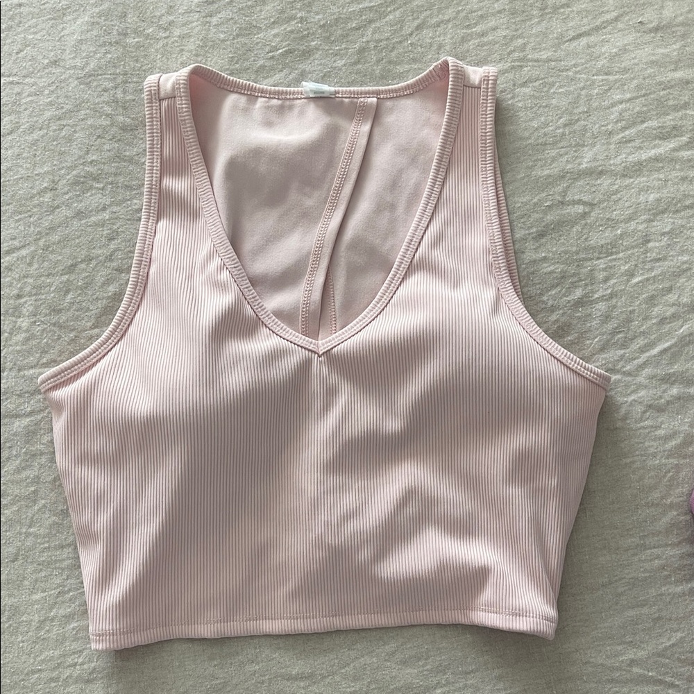 Yogalicious Light Pink Ribbed Tank Top